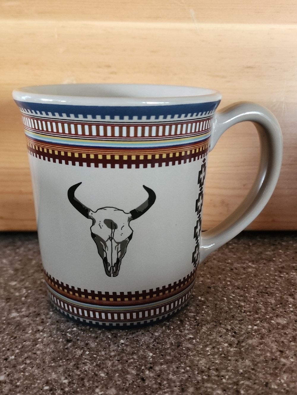 Pendleton Woolen Mills, American West,  Skull Pattern Ceramic Coffee Mug.